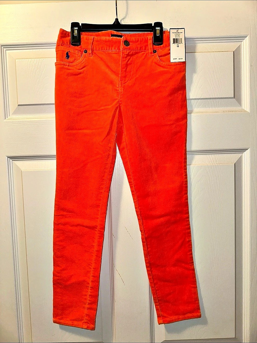 NWT Girl’s Ralph Lauren Orange Skinny Corduroy Jeans - Size 12